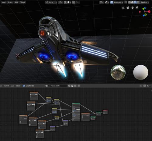 Intergalactic Spaceship in Blender 2.8 Eevee preview image